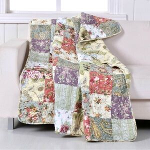 Greenland Home Fashions Blooming Prairie Quilt Cotton Throw • 50x60 • Brand New